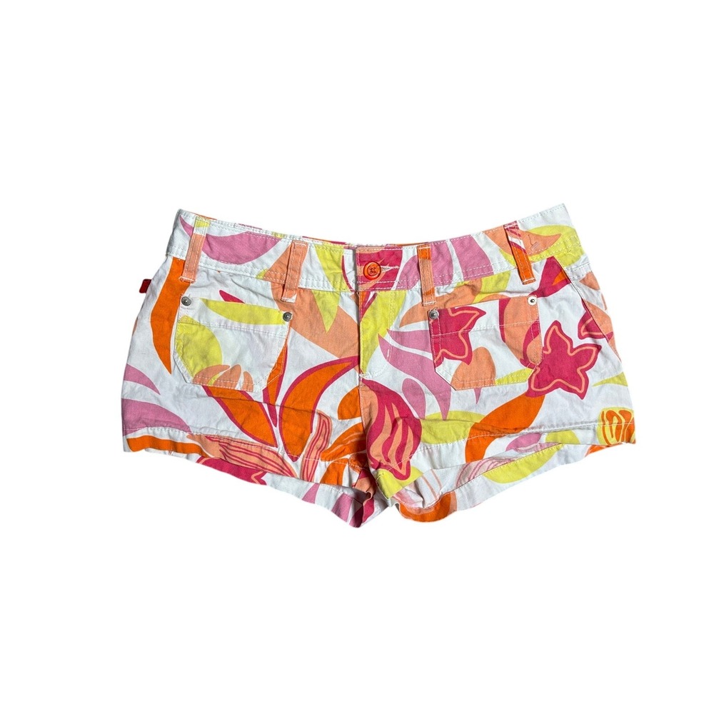Bongo colorful floral low rise mini shorts 9
